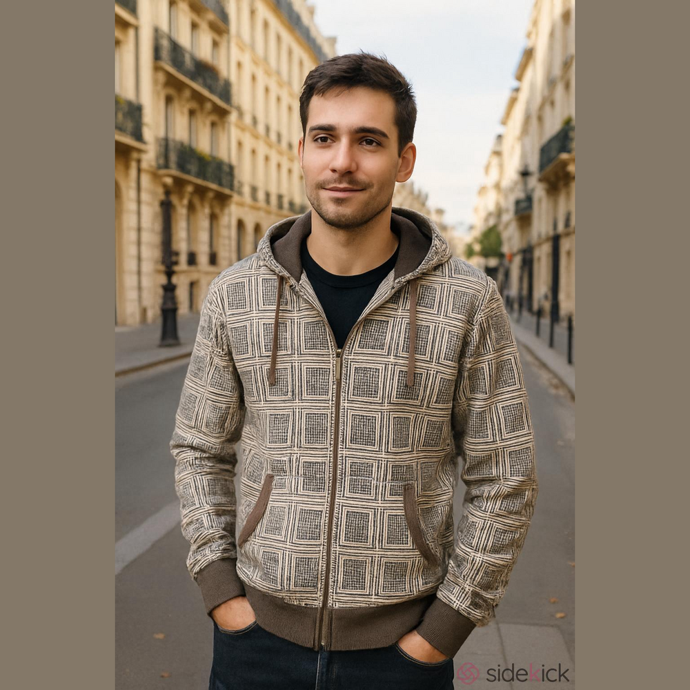 4/$97 Deal! Machine Geometric Zip Hoodie